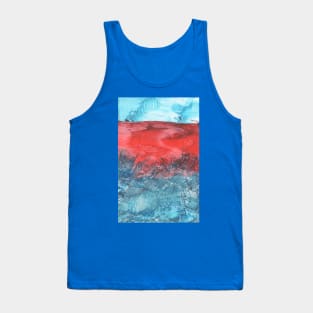 Abstract seascape, nature. Encaustic wax art. Painting drawing Tank Top